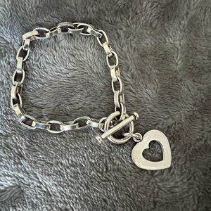 Silpada sterling silver cutout heart link bracelet